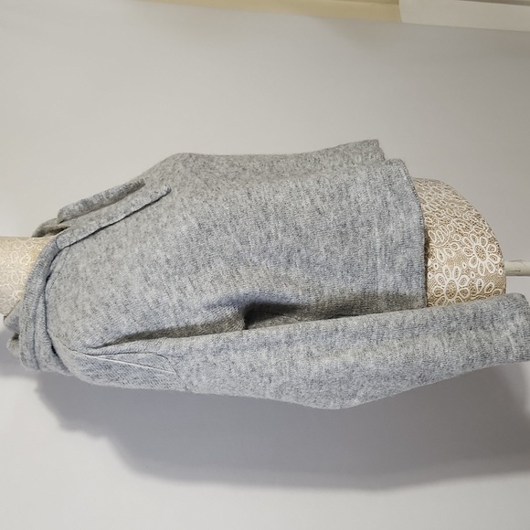 Topshop Cropped Top Sweater Grey Wool Blend Hooded Knit Women's SZ 8-10 Italy - Picture 8 of 16